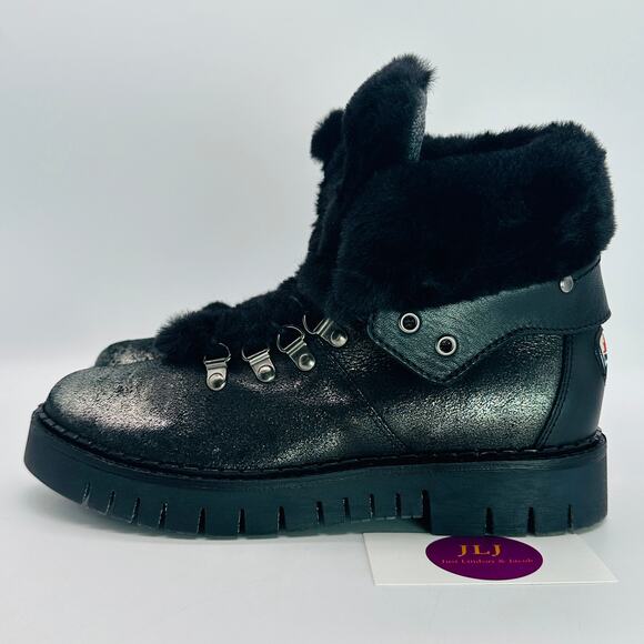 Pajar Women's Penny Faux Fur Pewter Metallic/Black Winter Snow Boots Size 6-6.5 - Picture 5 of 13